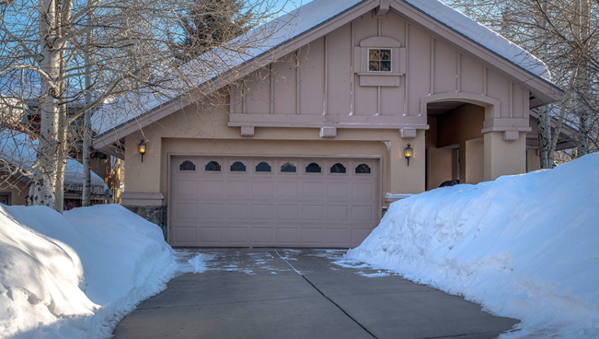 Garage doors in winter